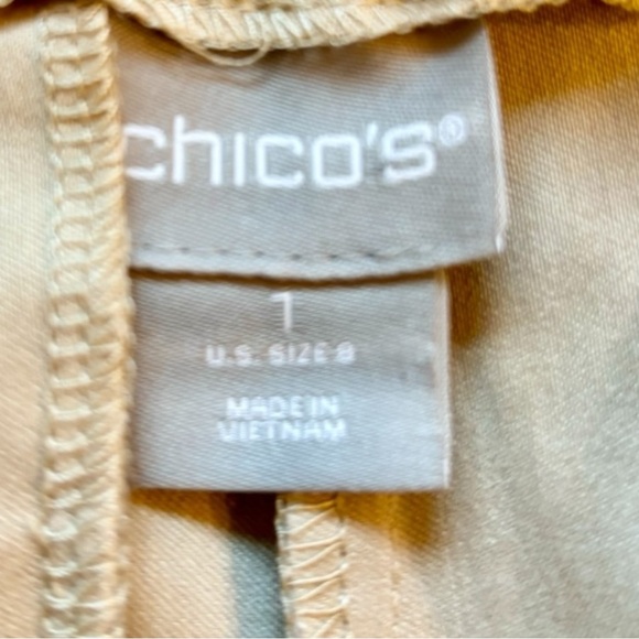 Chicos So Slimming Tan Pull On Brigitte Slim Leg Crop Pants Size 1 US Size 8 - Picture 6 of 12